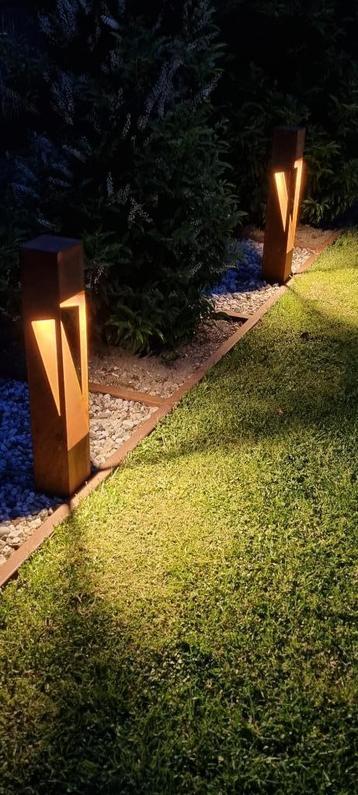 Buitenlamp cortenstaal, incl. LEDspot en grondpin beschikbaar voor biedingen