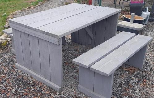 4 pers. tuinset van steigerhout, zwaar en goede kwaliteit, Tuin en Terras, Tuinsets en Loungesets, Zo goed als nieuw, Tuinset