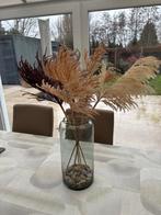 Vaas met decoratie te koop, Ophalen, Minder dan 50 cm, Groen, Glas