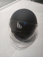 Mat zwarte Brommer helm maat L met zak, Vélos & Vélomoteurs, Casques de cyclomoteur, Comme neuf, Enlèvement ou Envoi