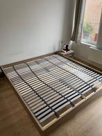 Tweepersoonsbed 180cm breed met lattenbodems, Huis en Inrichting, Slaapkamer | Bedden, 180 cm, Gebruikt, Bruin, Hout