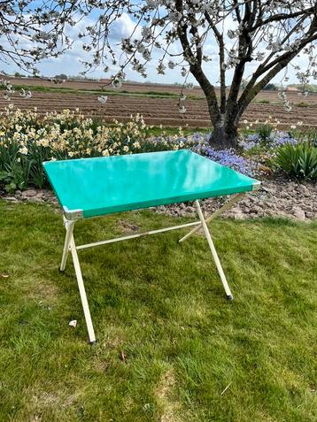 Stevig vintage metalen inklapbaar kampeertafeltje, Ophalen, Gebruikt, Campingtafel, Souplex