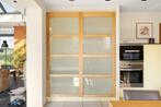 schuifdeuren met melkglas, Huis en Inrichting, Kasten | Kleerkasten, Ophalen, 150 tot 200 cm, Zo goed als nieuw, Glas