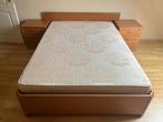 Tweepersoonsbed met Auping-bodem, incl. matras, Huis en Inrichting, Slaapkamer | Bedden, Ophalen, Bruin, 140 cm, Zo goed als nieuw