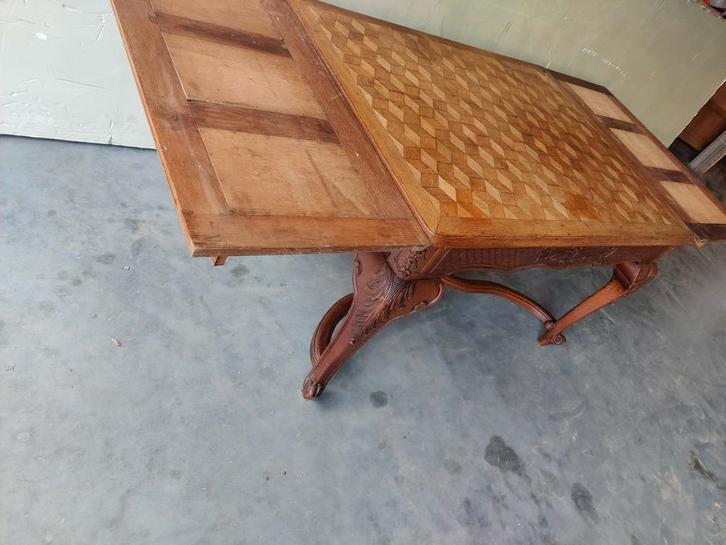Originele Luikse tafel met verlengstukken in eik, Antiek en Kunst, Antiek | Meubels | Tafels, Ophalen
