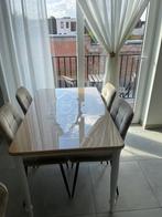 elegante eettafel en 4 comfortabele stoelen, Huis en Inrichting, Tafels | Eettafels, Ophalen, Zo goed als nieuw