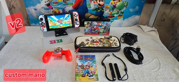 console switch (v2) custom mario + jeu mario & garantie, Consoles de jeu & Jeux vidéo, Jeux | Nintendo Switch, Utilisé, Enlèvement ou Envoi