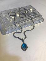 Collier & pendentif Argent pierre bleue topaze L 60✨💑💎🎁👌, Bijoux, Sacs & Beauté, Enlèvement ou Envoi, Comme neuf, Avec pendentif