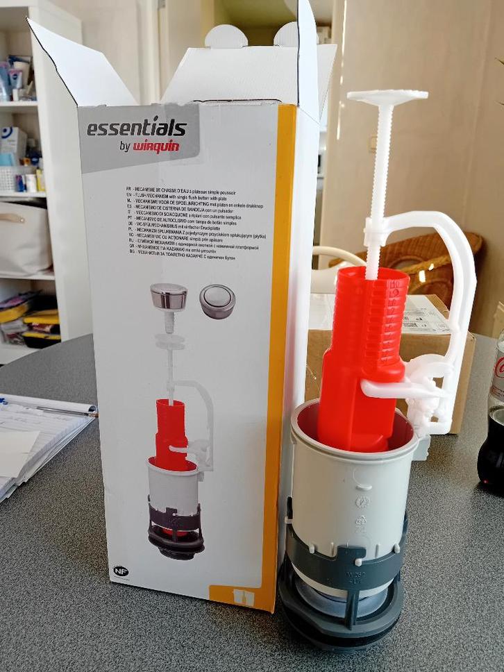 Mécanisme de chasse d'eau pour réservoir de toilette, Bricolage & Construction, Sanitaire, Neuf, Toilettes, Enlèvement ou Envoi