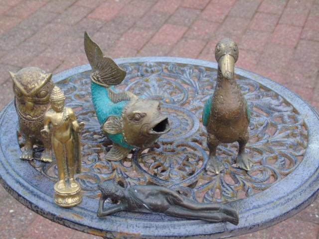 statues (5) en bronze , soldé en un lot !!! ., Antiquités & Art, Curiosités & Brocante, Enlèvement ou Envoi