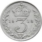 Verenigd Koninkrijk 3 pence, 1918 Koning George V  Zilver, Postzegels en Munten, Ophalen of Verzenden, Losse munt, Zilver