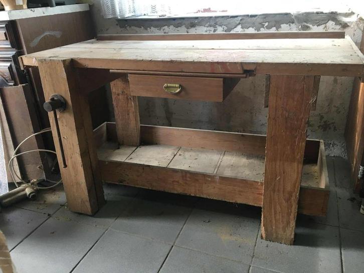 werkbank, Doe-het-zelf en Bouw, Werkbanken, Gebruikt, 120 tot 170 cm, Bankschroef, Ophalen
