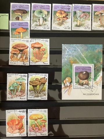 Verzameling postzegels - thema paddenstoelen