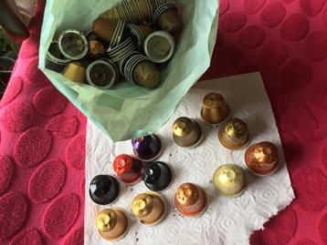 Zak met lege nespresso capsules knutsel caps beschikbaar voor biedingen