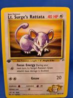 Lt. Surge's Rattata 82/132 - Gym Heroes (1st edition), Hobby en Vrije tijd, Verzamelkaartspellen | Pokémon, Verzenden, Zo goed als nieuw