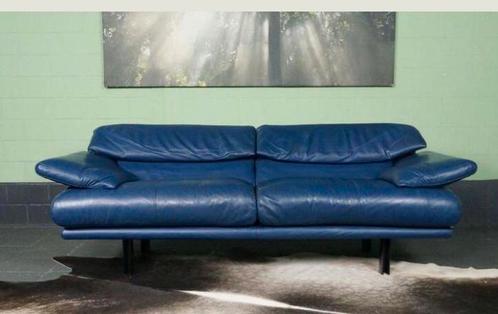 Vintage zetel B&B italia Alanda leer blauw., Huis en Inrichting, Zetels | Zetels, Gebruikt, Leer, Ophalen