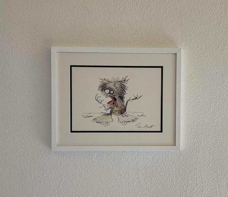 Tim burton "gezien op VTM stukken van mensen", Antiek en Kunst, Kunst | Schilderijen | Modern, Ophalen of Verzenden