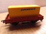 platte wagon Fleischmann met container beladen "Danzas" HO, Ophalen of Verzenden, Wagon, Fleischmann