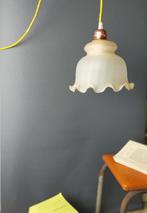 Tafellamp lamp, matglazen rand met stuurwiel, Antiek en Kunst, Verzenden