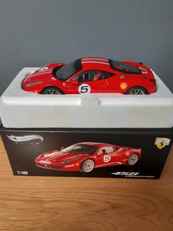 Ferrari 458 challenge 1/18 hotwheels elite  disponible aux enchères