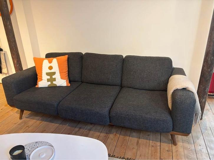 Canapé scandinave - 3 places - Gris anthracite, Maison & Meubles, Canapés | Salons, Utilisé, Banc droit, Trois personnes, 200 à 250 cm