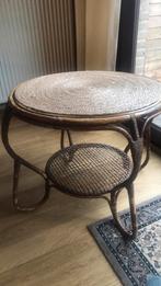 Originele vintage rotan tafel, Huis en Inrichting, Gebruikt, Rond, 55 tot 75 cm, Hout