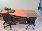 Kantoormeubilair (bureau,archiefkast en 2 ladekasten)., Enlèvement, Utilisé, Meuble