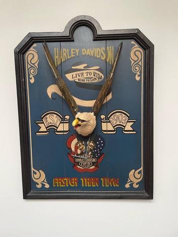 wanddecoratie - Harley Davidson - houtenkader beschikbaar voor biedingen