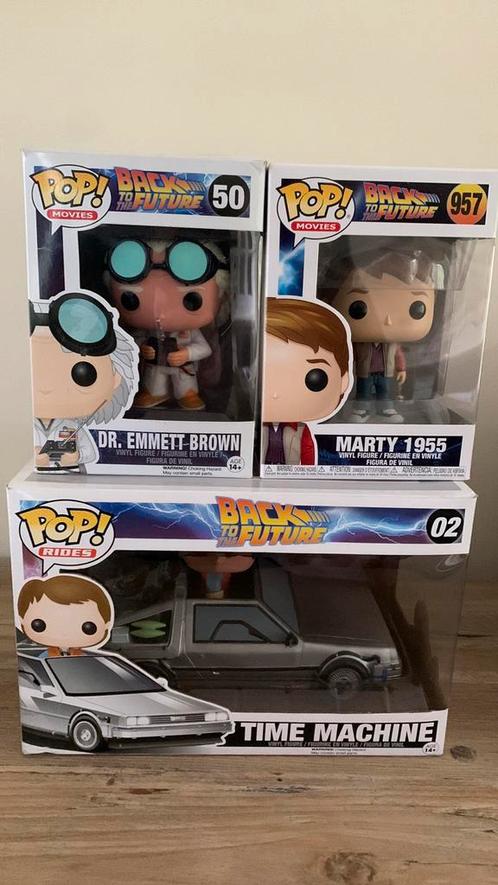 Funko Back to the future Time machine, Marty en Emmett Brown, Collections, Jouets miniatures, Comme neuf, Envoi