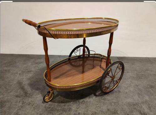 Desserte neoclassique en laiton année 60 italie, Antiek en Kunst, Antiek | Meubels | Tafels, Ophalen of Verzenden