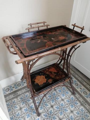 Eyecatcher antieke butlertray 2 dienbladen beschikbaar voor biedingen
