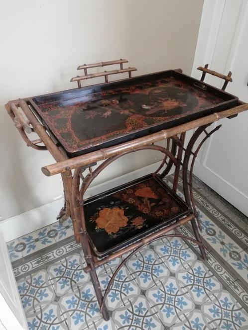 Eyecatcher antieke butlertray 2 dienbladen, Antiek en Kunst, Curiosa en Brocante, Ophalen