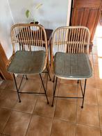 2 rieten barkrukken te koop, Huis en Inrichting, Barkrukken, Ophalen