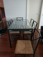 Table Ikea Granas 78x150 cm avec 6 chaises, Métal, 100 à 150 cm, Rectangulaire, 50 à 100 cm
