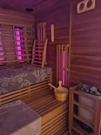 Sauna 4 personen met infrarood lampen, Sport en Fitness, Ophalen, Zo goed als nieuw, Fins of Traditioneel, Complete sauna