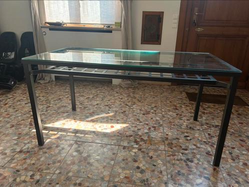 Glazen eettafel Ikea Granas, Huis en Inrichting, Tafels | Eettafels, Zo goed als nieuw, Glas, Metaal, Ophalen