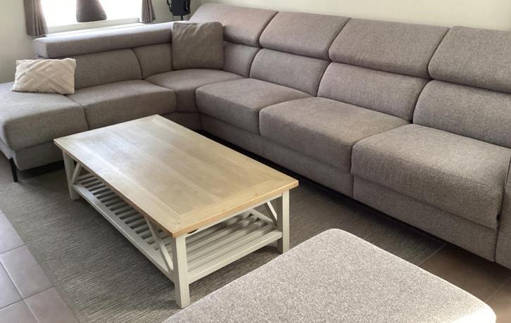 Taupe hoeksalon, Huis en Inrichting, Zetels | Complete zithoeken, Zo goed als nieuw, Ophalen