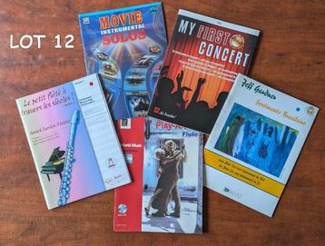 Lot 12. Partitions flûte traversière + CD (qq accomp. piano) beschikbaar voor biedingen