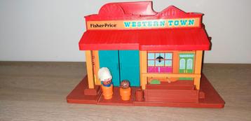 Vintage Fisher Price western town #934 disponible aux enchères