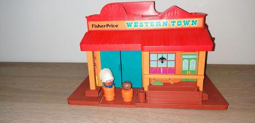 Vintage Fisher Price western town #934, Kinderen en Baby's, Speelgoed | Fisher-Price, Zo goed als nieuw, Speelset, Met geluid