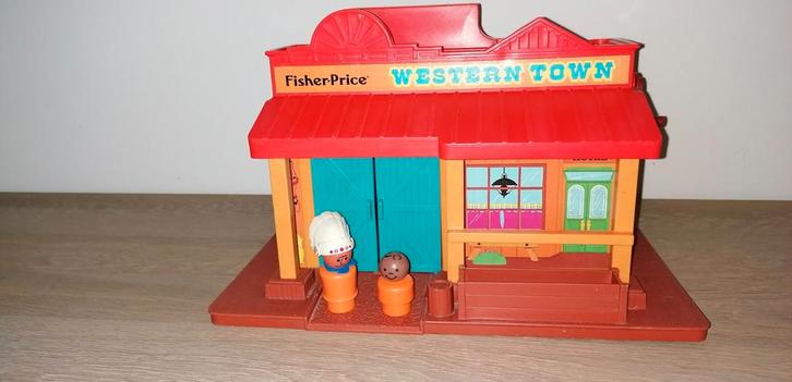 Vintage Fisher Price western town #934, Kinderen en Baby's, Speelgoed | Fisher-Price, Zo goed als nieuw, Speelset, Met geluid