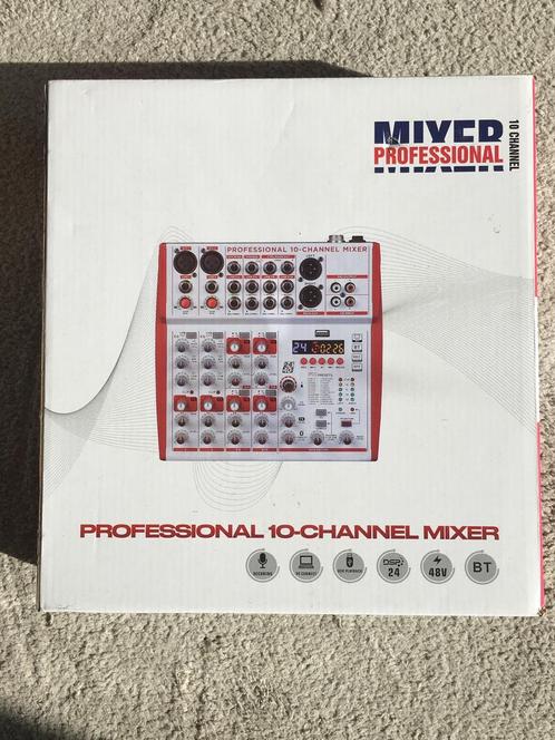 Table de mixage audio professionnelle 10 canaux BOMGE, Muziek en Instrumenten, Mengpanelen, Nieuw, Ophalen of Verzenden