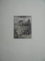 Charles Emile Jacque  3  1813 - 1894   Ets   Vrouw + slang, Verzenden