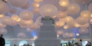 Witte lampionnnen met of zonder Led verlichting beschikbaar voor biedingen