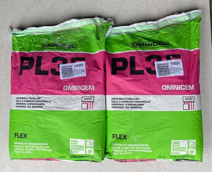 2 x 25kg Omnicol PL35 Tegellijm, Doe-het-zelf en Bouw, Tegels, Nieuw, Vloertegels, Keramiek, 5 tot 10 m², Ophalen