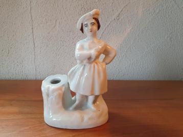 Ancien encrier porte plume en porcelaine, Enlèvement ou Envoi