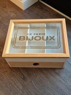 Houten juwelen kistje met schuif, Handtassen en Accessoires, Ringen, Ophalen of Verzenden, Zo goed als nieuw, Dame