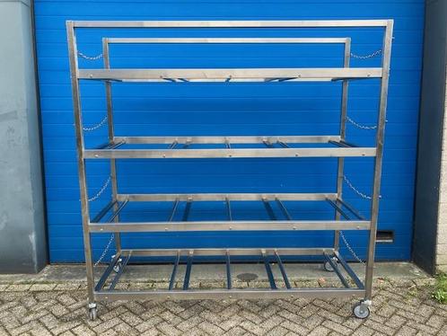 RVS stellingkast voor lijkschalen of kisten 4 lagen, Diversen, Verpleegmiddelen, Nieuw, Ophalen