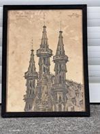 aquarelle hotel de ville de louvain signe firmin baes, Enlèvement ou Envoi