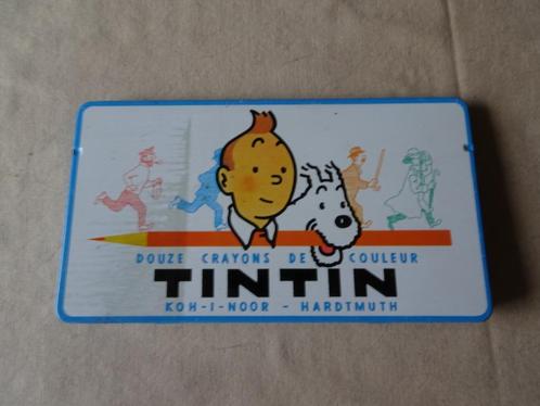 Doos met 12 Tintin potloden - Koh-I-Noor-Hardtmuth - Wit, Verzamelen, Stripfiguren, Gebruikt, Gebruiksvoorwerp, Kuifje, Ophalen of Verzenden